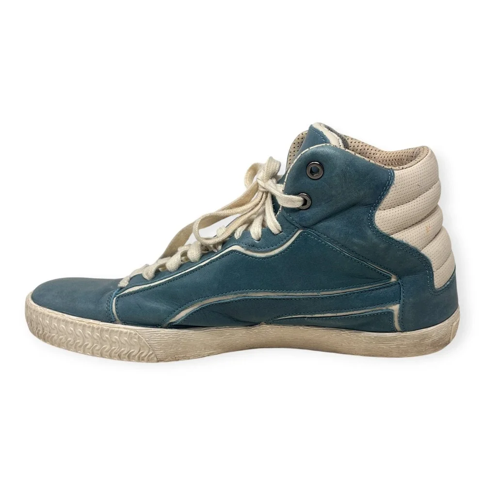 Alexander McQueen Puma Street Climb Men 10 High Top Sneakers 354430 Blue Leather - Picture 7 of 16